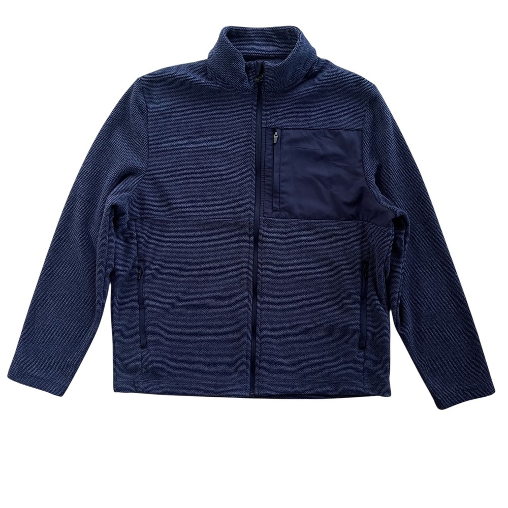 Ben Hogan Performance Men's S Navy Heather Blue Dura Fleece Full Zip Golf Jacket - Picture 2 of 16